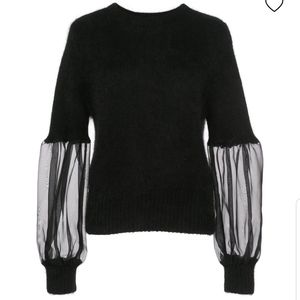 Angora Sweater with Puff Sleeve by Cynthia Rowley